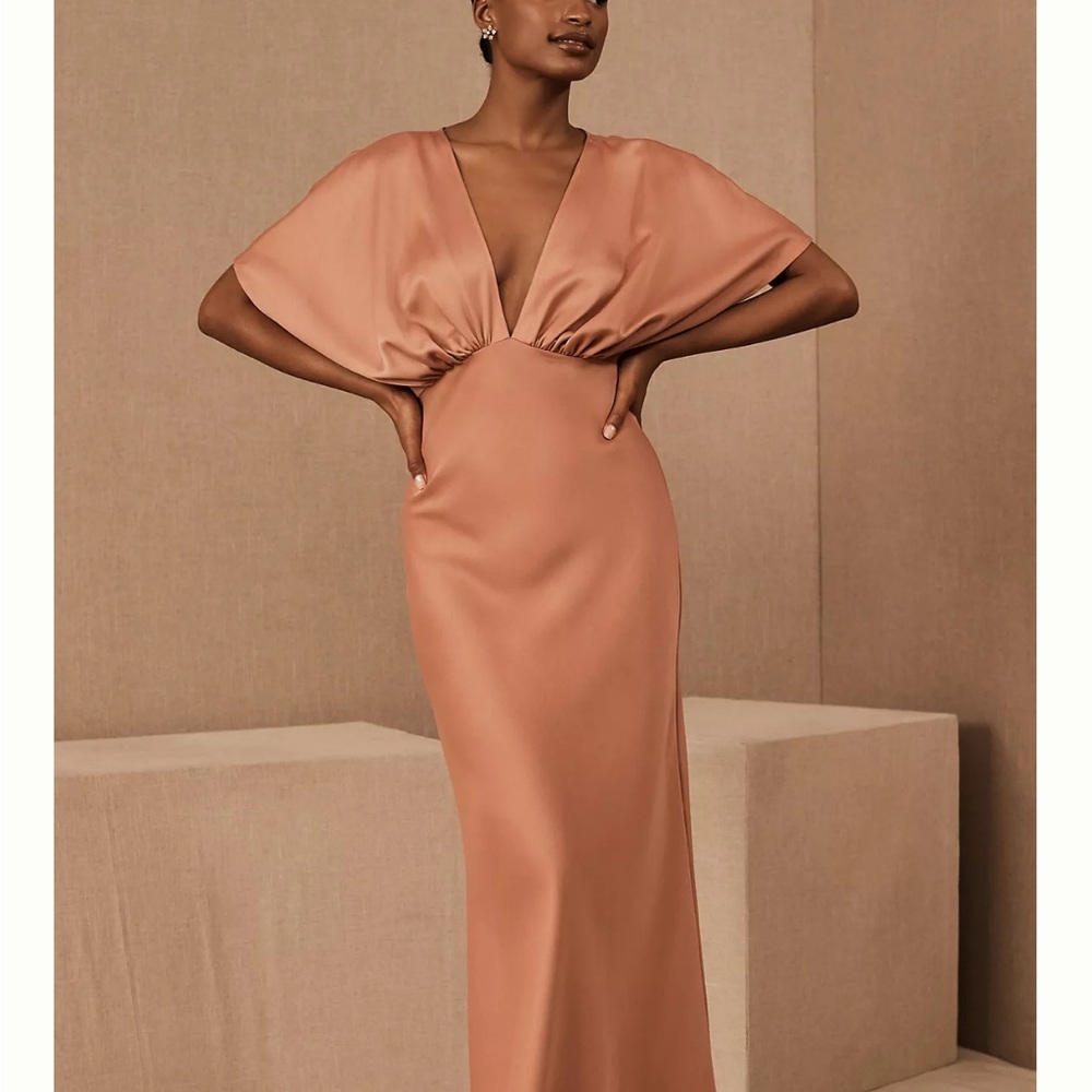 BHLDN Satin Tan Wedding Dress
